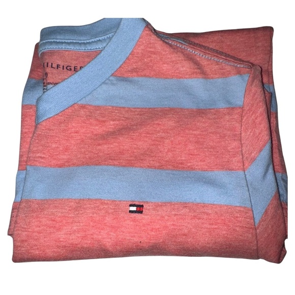 Tommy Hilfiger Red and Blue Striped Short Sleeve Tee - Picture 4 of 5